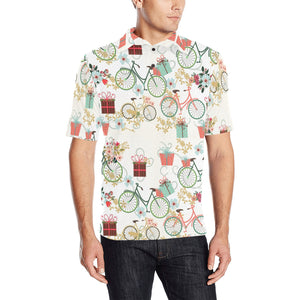Bicycle Pattern Print Design 05 Men's All Over Print Polo Shirt