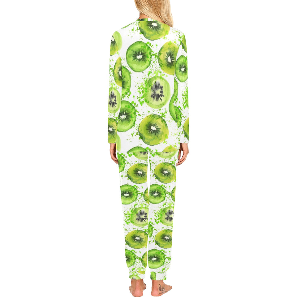 Watercolor kiwi pattern Women's All Over Print Pajama Set
