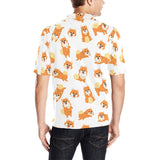 Brown pomeranian pattern Men's All Over Print Polo Shirt