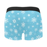 Snowflake pattern blue background Men's All Over Print Boxer Briefs Men's Underwear