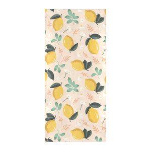 lemon flower leave pattern Beach Towel