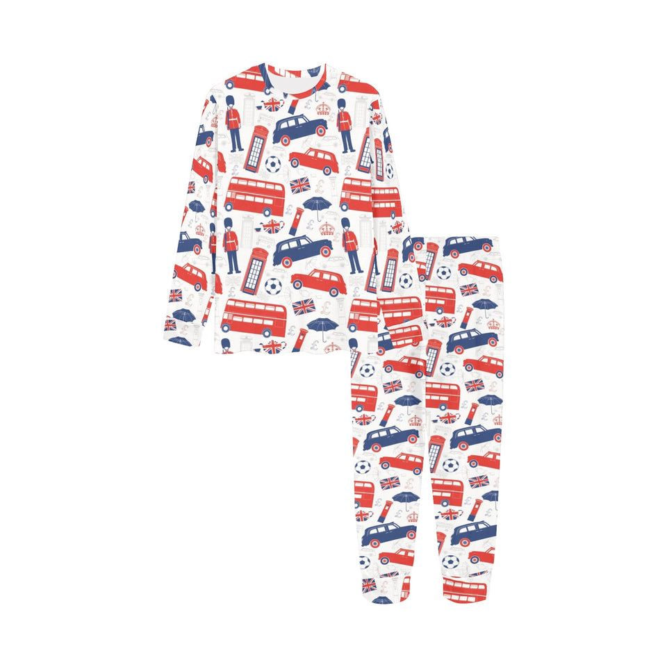 British Pattern Print Design 03 Kids' Boys' Girls' All Over Print Pajama Set
