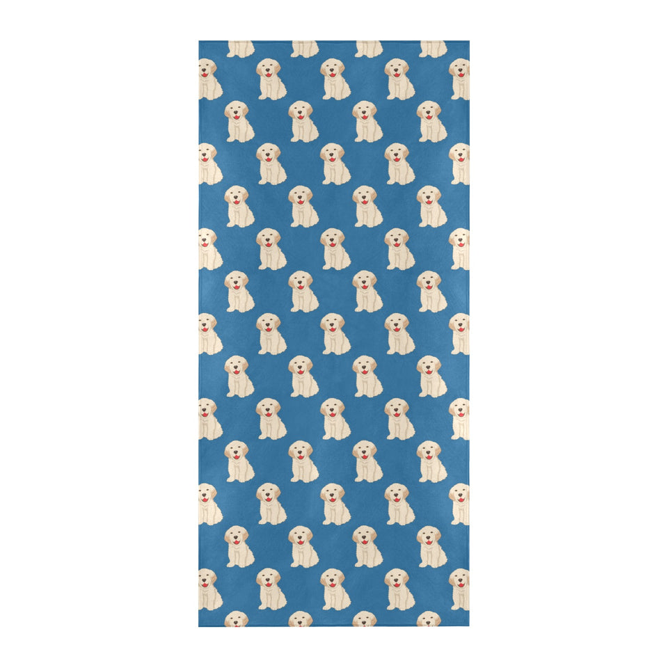 Golden Retriever Pattern Print Design 03 Beach Towel