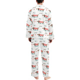 Cute dachshund bone pattern Men's Long Pajama Set
