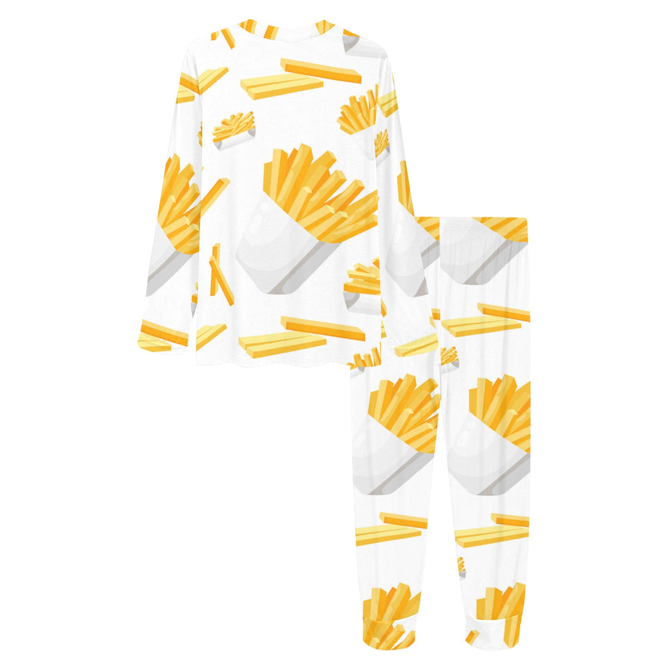 French fries white paper box pattern Women's All Over Print Pajama Set