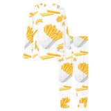 French fries white paper box pattern Women's All Over Print Pajama Set