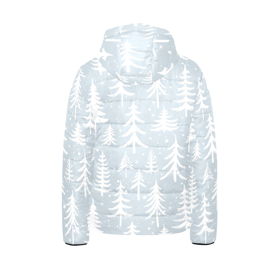 Christmas tree winter forest pattern Kids' Boys' Girls' Padded Hooded Jacket