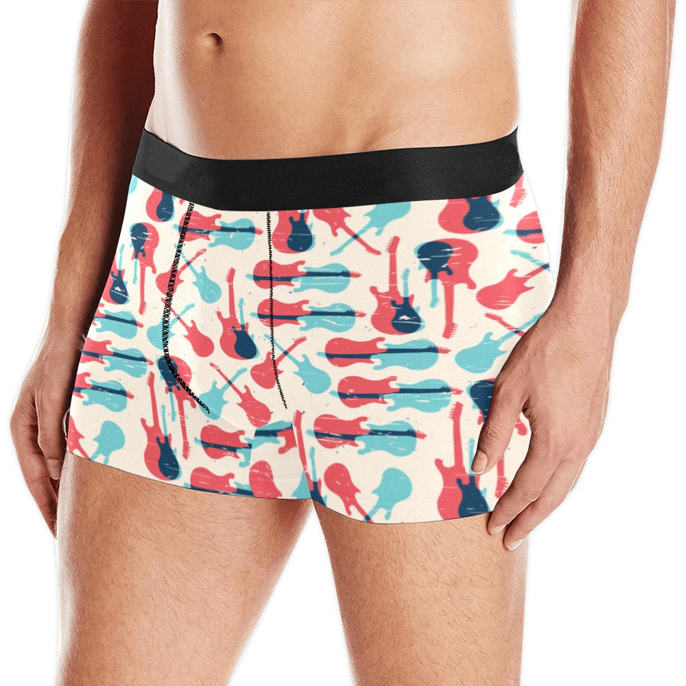 Red Blue guitar pattern Men's All Over Print Boxer Briefs Men's Underwear