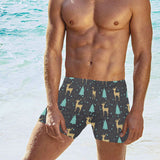 Deers star tree pattern Men's Swimming Trunks