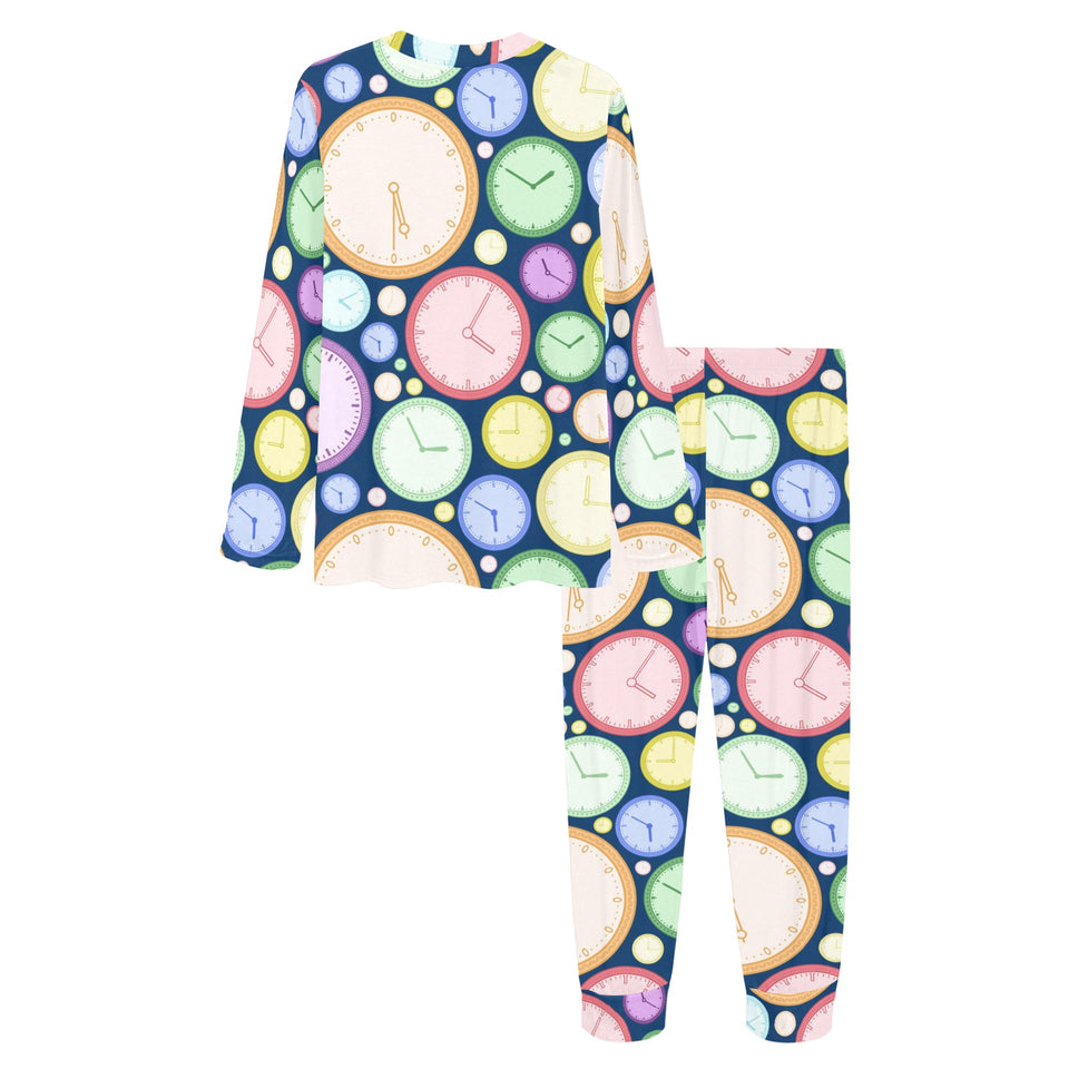 Colorful clock background Women's All Over Print Pajama Set