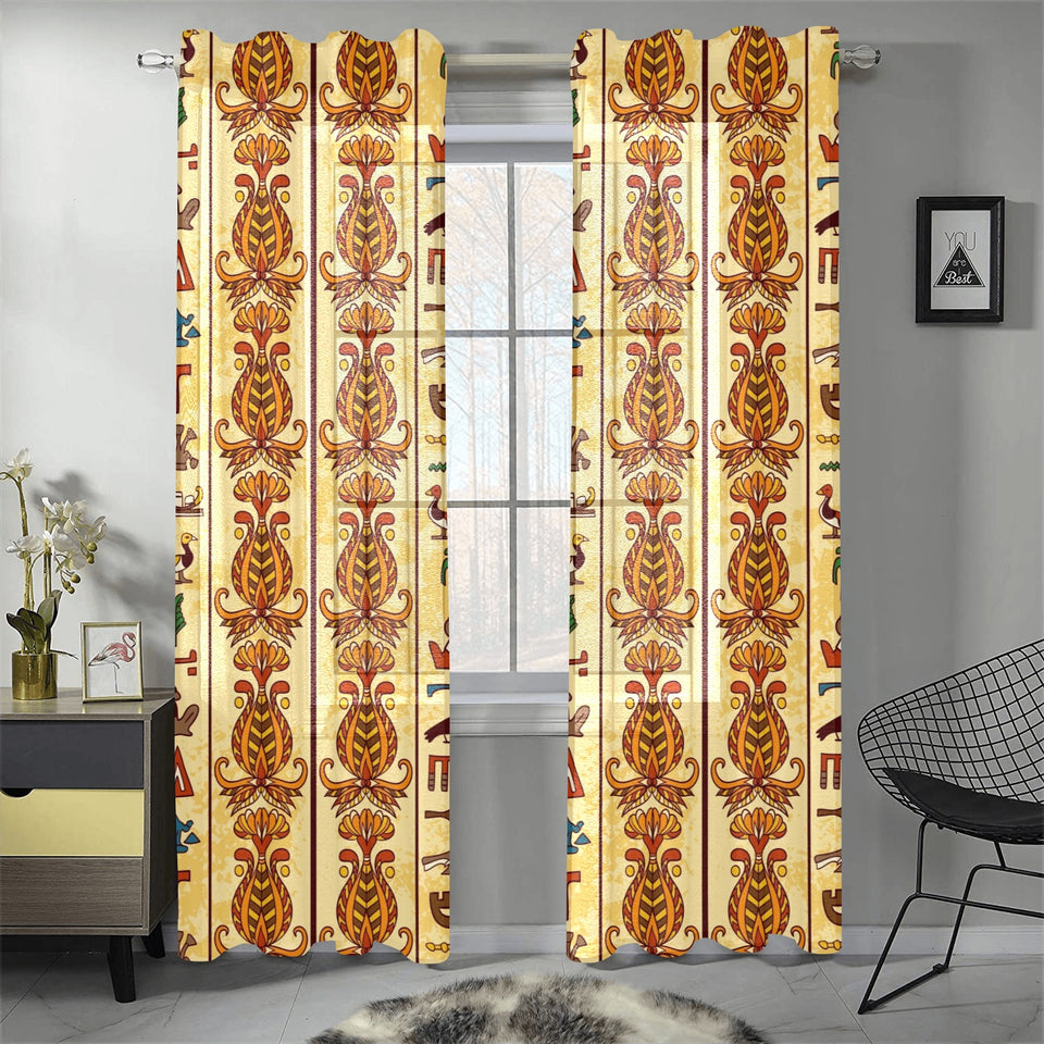Egypt Hieroglyphics Pattern Print Design 04 Gauze Curtain