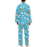 Rainbows Sky Clouds Pattern Men's Long Pajama Set