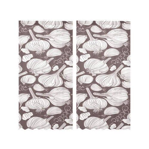 Garlic bulb dark background Gauze Curtain