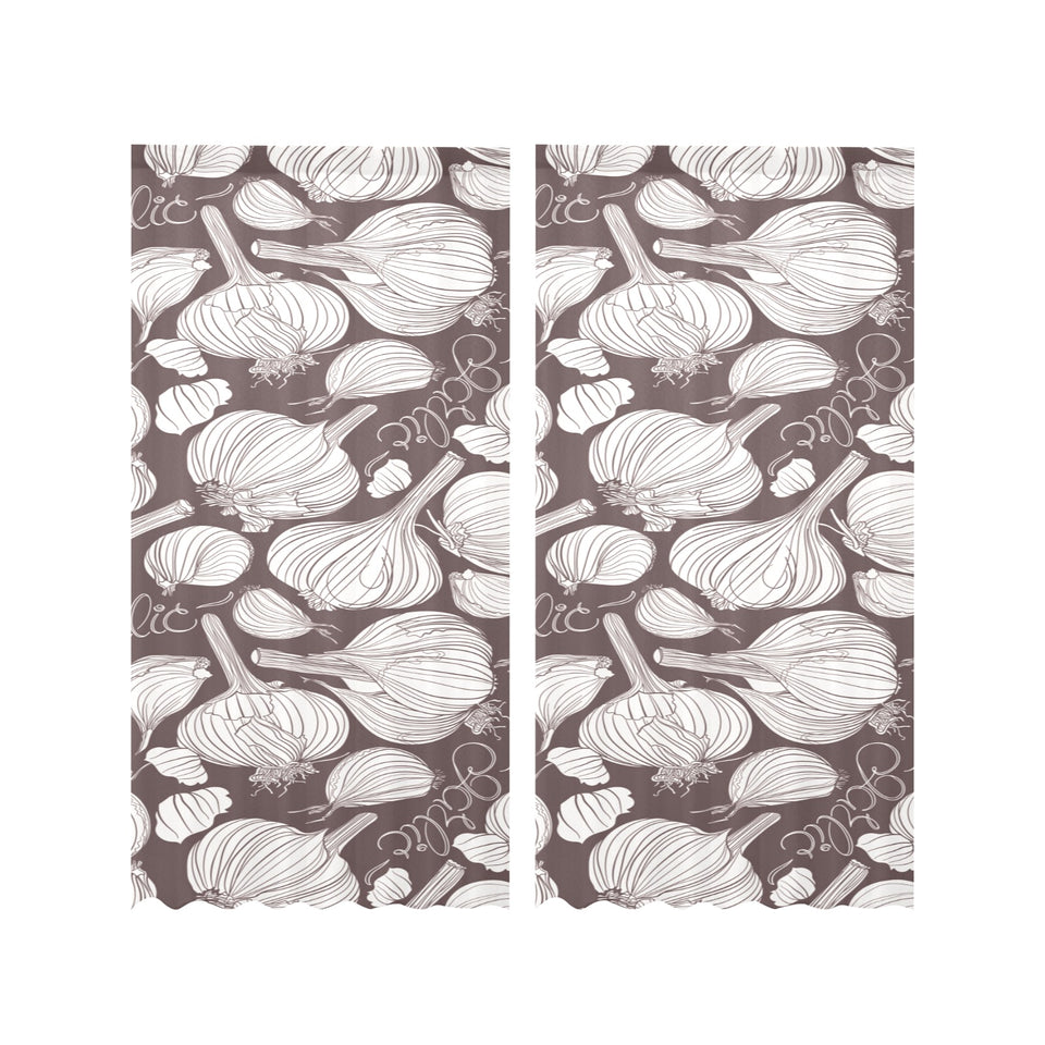 Garlic bulb dark background Gauze Curtain