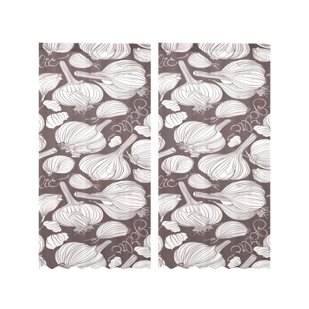 Garlic bulb dark background Gauze Curtain