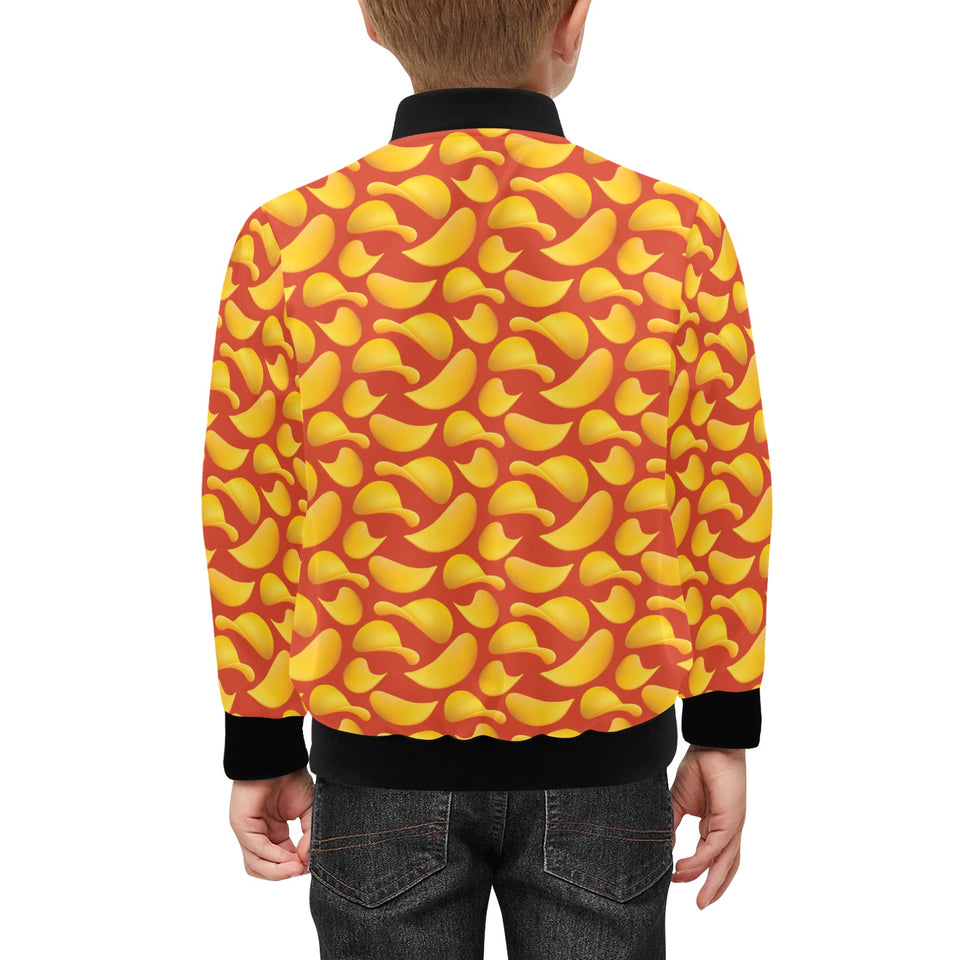 Potato Chips Pattern Print Design 05 Kids' Boys' Girls' Bomber Jacket