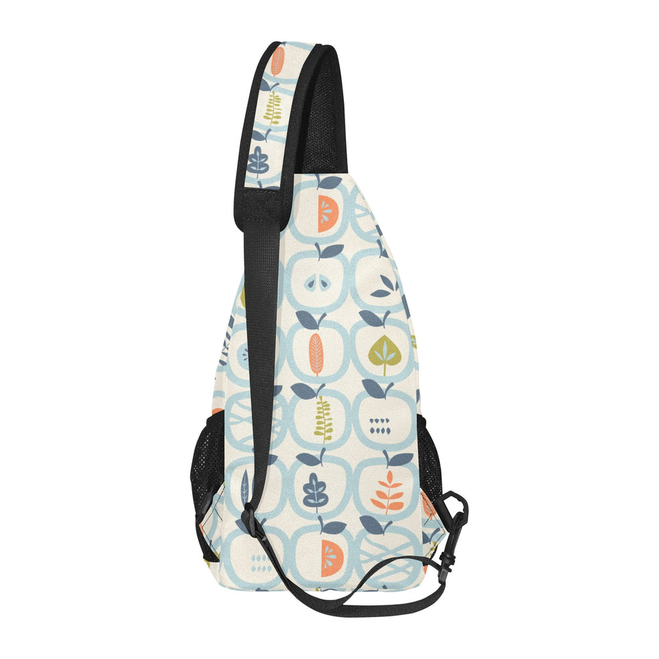 apples leaves pattern All Over Print Chest Bag