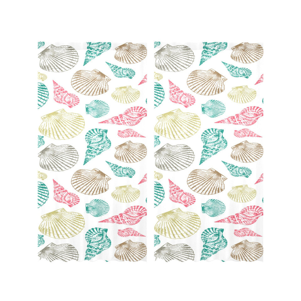 Colorful shell pattern Gauze Curtain