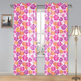 Hibiscus Pattern Print Design 01 Gauze Curtain