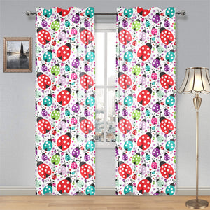 Ladybug Pattern Print Design 03 Gauze Curtain