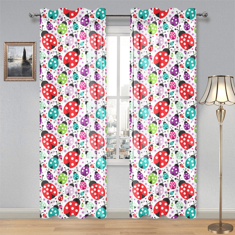 Ladybug Pattern Print Design 03 Gauze Curtain