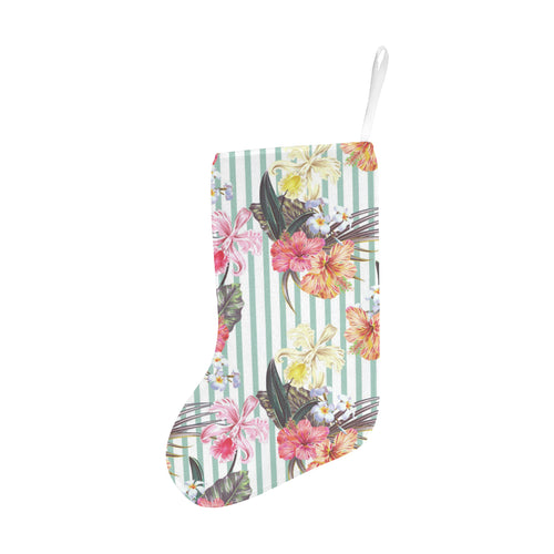 Colorful orchid flower pattern Christmas Stocking
