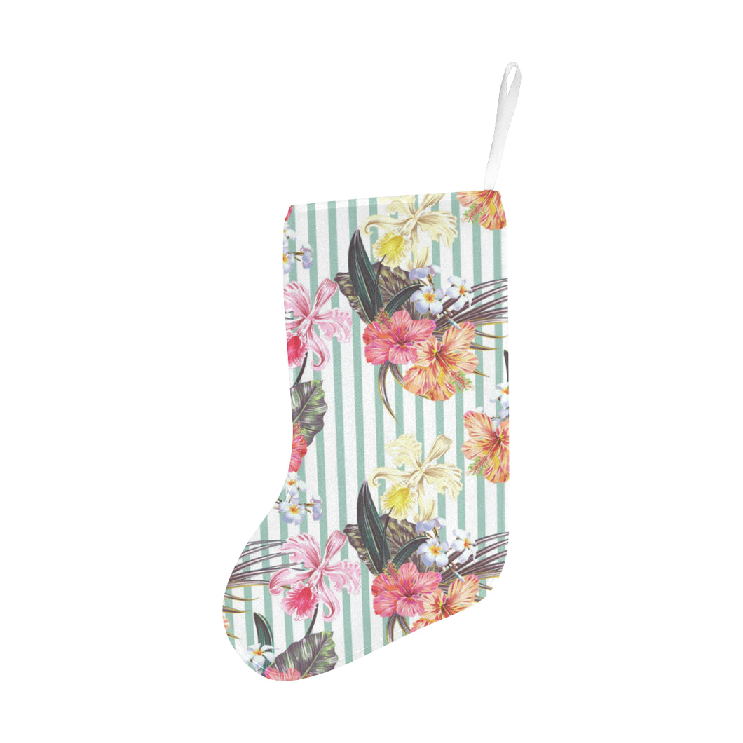 Colorful orchid flower pattern Christmas Stocking