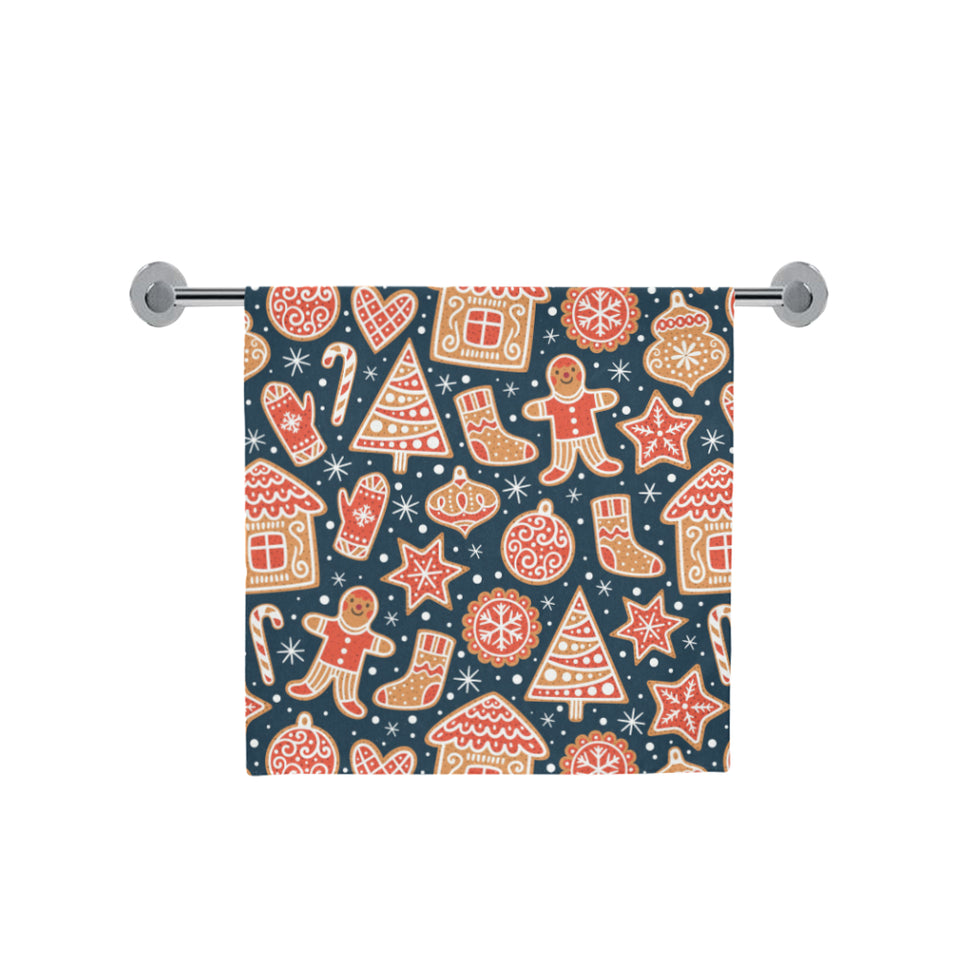 Christmas gingerbread cookie pattern Bath Towel