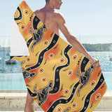 Kangaroo Australian aboriginal art pattern Beach Towel