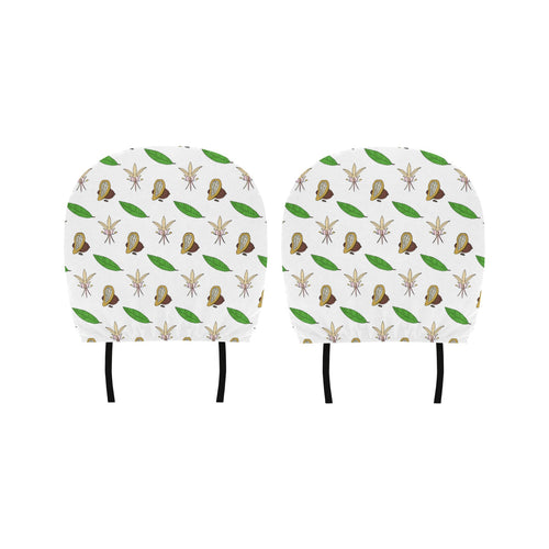 Color hand drawn cacao pattern Car Headrest Cover