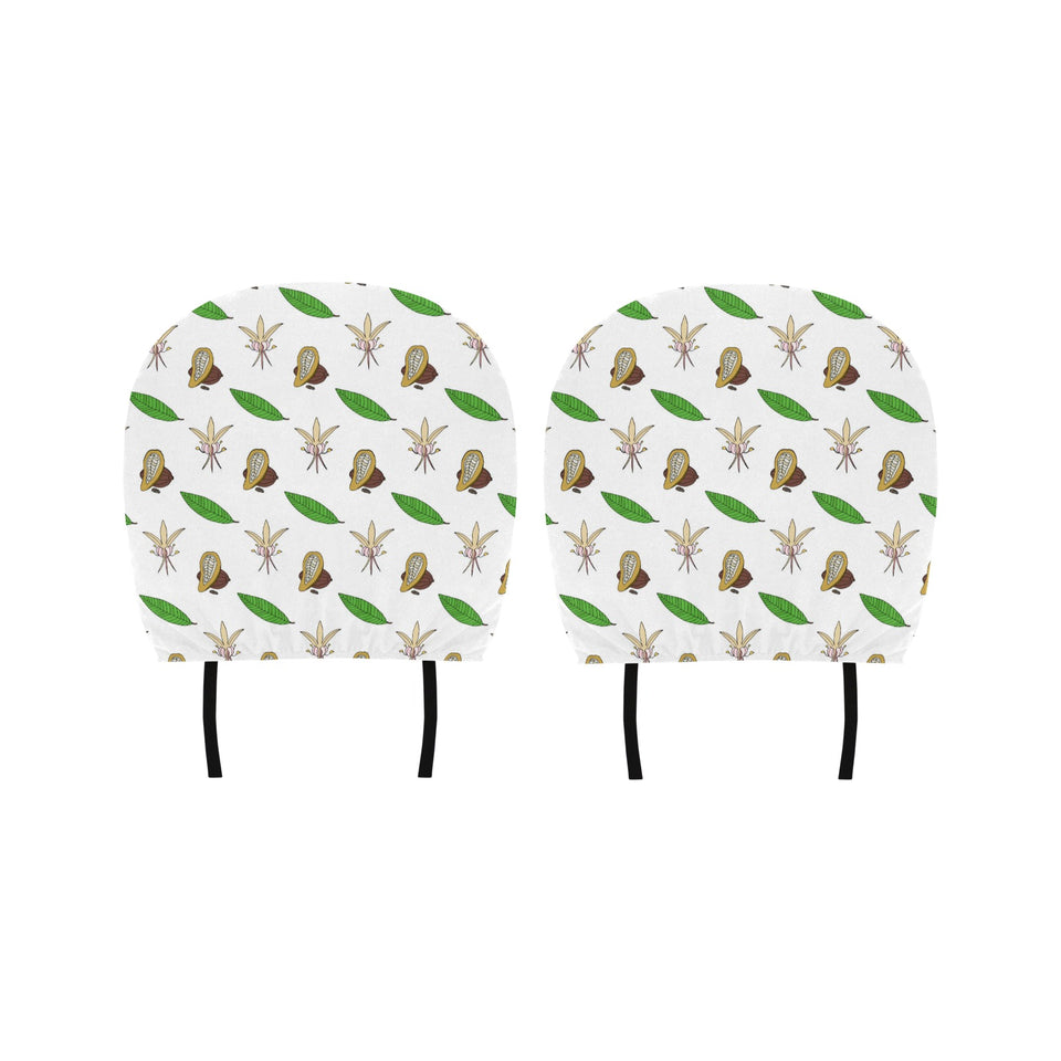 Color hand drawn cacao pattern Car Headrest Cover