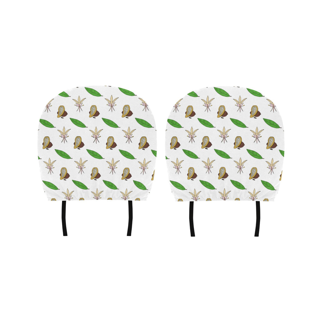 Color hand drawn cacao pattern Car Headrest Cover