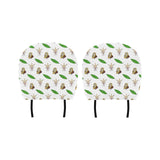 Color hand drawn cacao pattern Car Headrest Cover