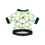 Bee honeycomb pattern All Over Print Pet Dog Round Neck Fuzzy Shirt