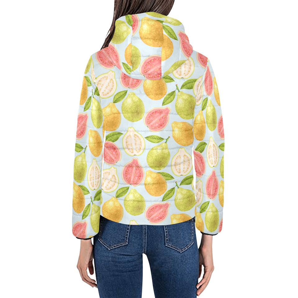 Guava design pattern Women's Padded Hooded Jacket