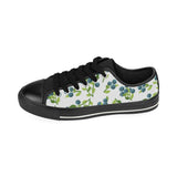 blueberry white background Men's Low Top Canvas Shoes Black
