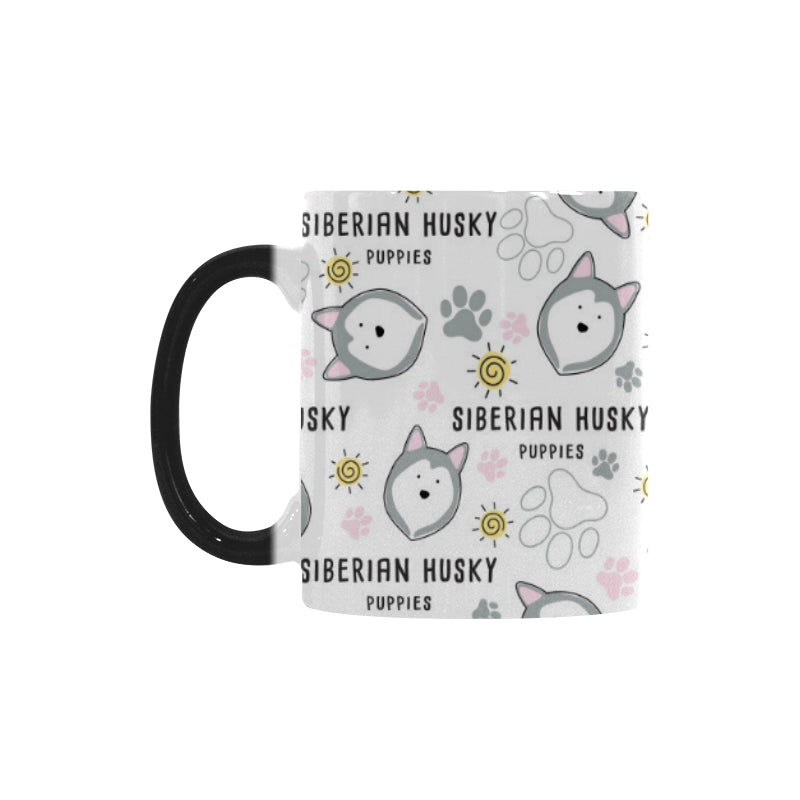 Siberian Husky design pattern Morphing Mug Heat Changing Mug