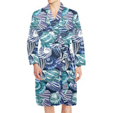 Shell design pattern Men's Long Sleeve Belted Night Robe