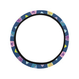 Surfboard Pattern Print Design 03 Car Steering Wheel Cover