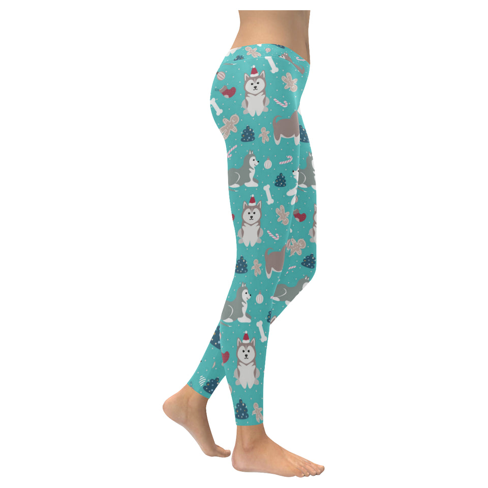 Christmas cute siberian husky puppie pattern Women's Legging Fulfilled In US