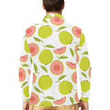 Guava pattern Men's Long Sleeve Polo Shirt
