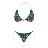 Parrot Palm tree leaves flower hibiscus pattern Sexy Bikinis Two-Piece Swimsuits
