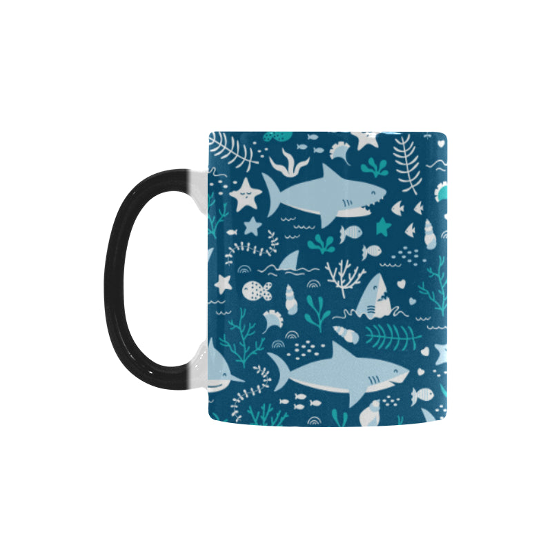 Cute shark pattern Morphing Mug Heat Changing Mug