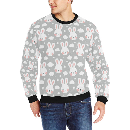 Rabbit cloud Pattern Men's Crew Neck Sweatshirt