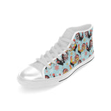 Rooster chicken cock snowfalke Men's High Top Canvas Shoes White