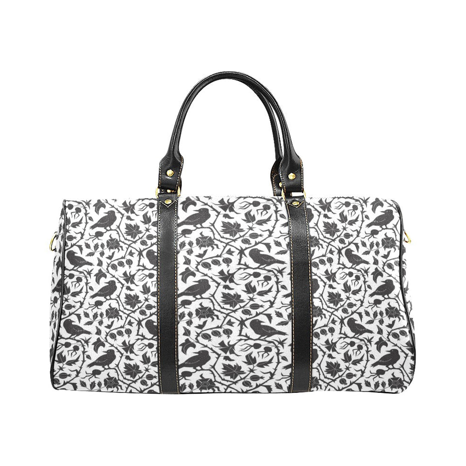 Crow dark floral pattern Travel Bag