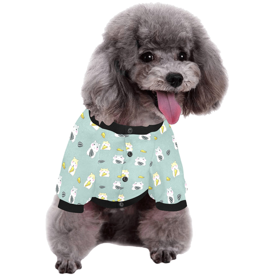 Cute hamster cheese pattern All Over Print Pet Dog Round Neck Fuzzy Shirt