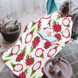 dragon fruits white background Blanket Robe with Sleeves