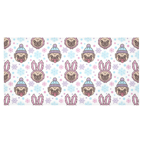 Cute pug hat rabbit costume pattern Tablecloth