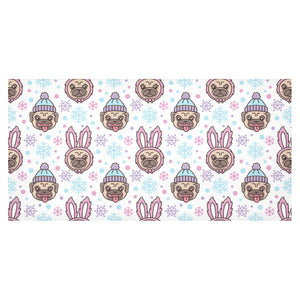 Cute pug hat rabbit costume pattern Tablecloth
